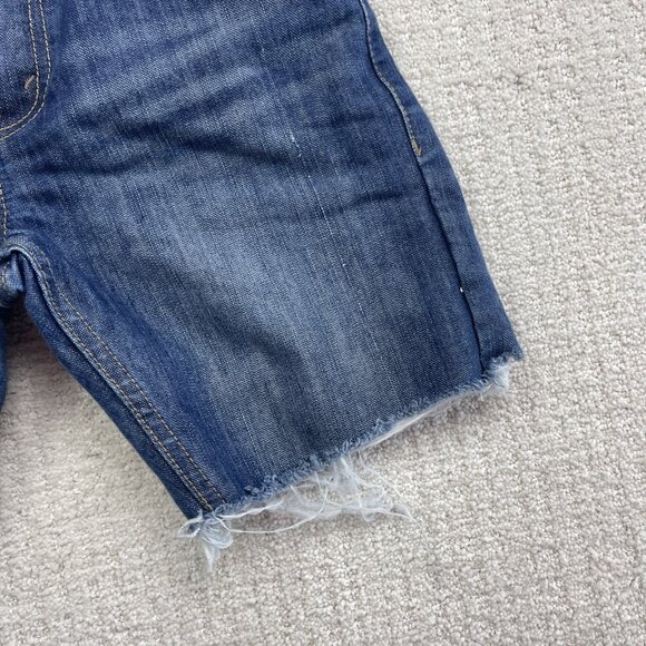 Levis 511 Slim Shorts Regular Men / Boy 27 Blue Distressed Denim Cut Off Raw Hem - Picture 3 of 12